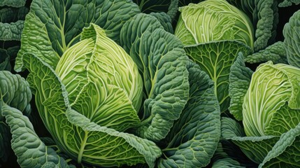 Obraz premium cabbage growing in the garden