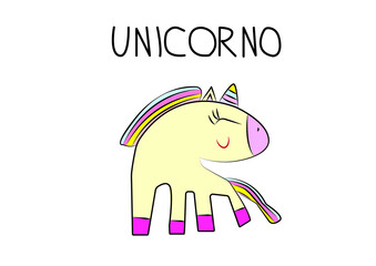 Stampa, unicorno, unicorno disegno facile, unicorno disegno per bambini, unicorno sorridente, logo, animali, fantasia, fiabe, storie, racconti, giochi, unicorno vettoriale