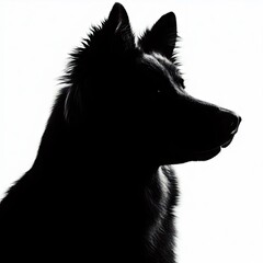 black and white portrait of a  dog
