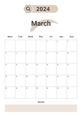Monthly Planner March 2024