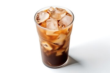 Iced Coffee On White Background, Isolated