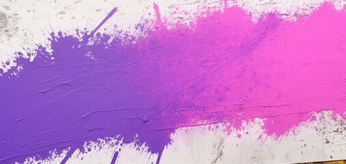 Fototapeta premium Urban graffiti background. Colorful street art graffiti background. Pink, magenta, purple colors on white wall. Abstract wall surface with colorful drips, flows, streaks of paint and paint sprays