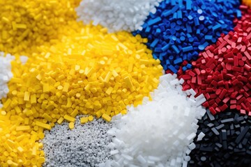 Recycled Plastic Granules, Mixed Colors, Reused Material