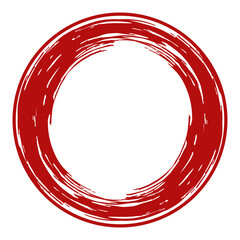 Zen Circle Icon Symbol on the Red Color. Zen Illustration for Logo, Art Frame, Art Illustration, Website or Graphic Design Element. Format PNG