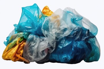 Fototapeta premium Transparent Background With Plastic Waste Pile For Recycling