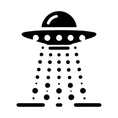 UFO Icon vector silhouette black color