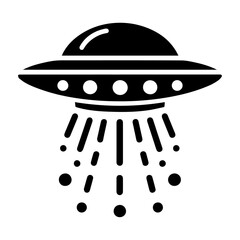 UFO Icon vector silhouette black color