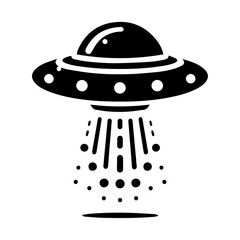 UFO Icon vector silhouette black color