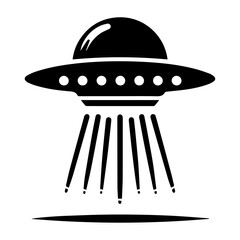 UFO Icon vector silhouette black color