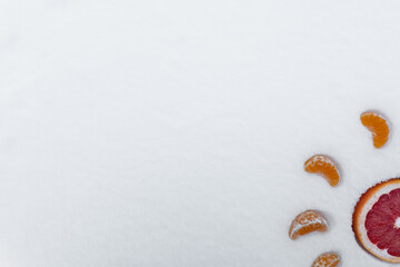 grapefruit in the snow