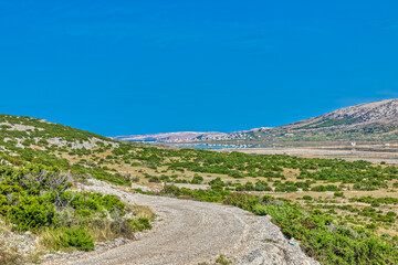 Rural Path Leading to Salt Fields on Pag Island