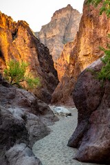 Fototapeta na wymiar 4K Image: Rocky Desert Canyon Trail to Colorado River near Las Vegas
