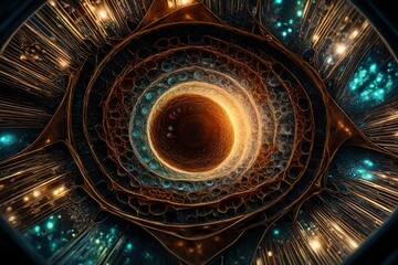 Obraz premium The kaleidoscopic journey through the lens of a microscope, the mesmerizing secrets of unseen realms (1)