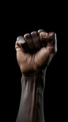 Fist of African American black man. Black empowerment 