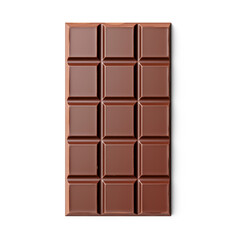 A big yummy chocolate bar isolated on transparent background. Generative AI