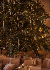 Vintage home interior. Christmas inspiration elements, decoration