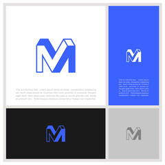 Initials M logo design. Initial Letter Logo. Innovative high tech logo template.	
