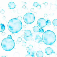 Blue bubbles in water
