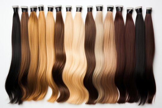 Hair Extension Samples For Salons, Showcasing Color Variety
