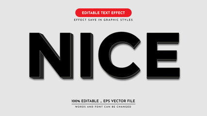 editable text effect style. nice text effect, vector illustration.