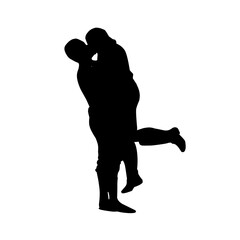 silhouette of human couple