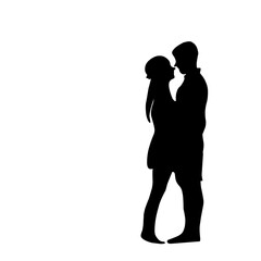 silhouette of human couple
