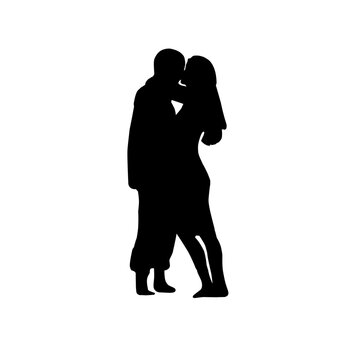 silhouette of human couple