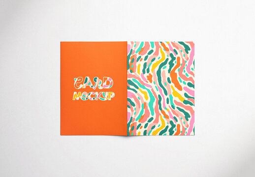 Folded Card Mockup 5x7in Layflat