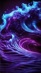 Dark Background with Amazing Fantasy Big Neon Wave