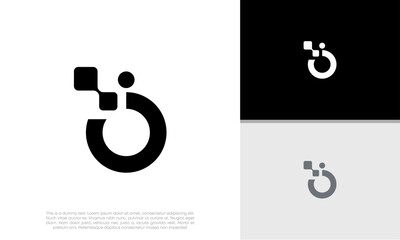 Initials O logo design. Initial Letter Logo. Innovative high tech logo template.	
