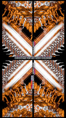 Christmas for All Children in The World. Fractal burst background