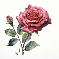 red rose on a white background