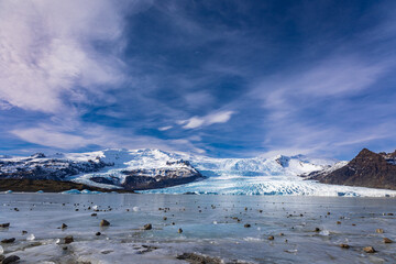 In front of fjallsarlon, glacier in Iceland