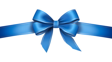 Blue ribbon with bow without background 