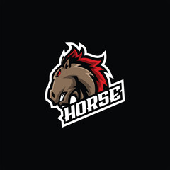 horse esport mascot design logo