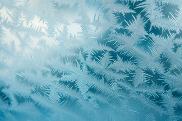 Delicate frost patterns gracefully adorn the glass surface, creating an ethereal and captivating winter-inspired design.
