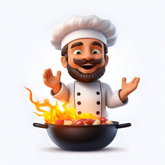 Emoji of a chef cooking a gourmet meal Generative AI