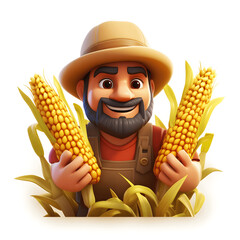 Emoji of a farmer harvesting crops Generative AI