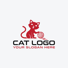 cat store logo design vector