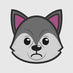 Vector illustration of a wolf with different emotions
