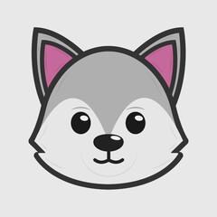 Vector illustration of a wolf with different emotions
