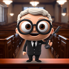 Emoji of a lawyer presenting a case in court Generative AI