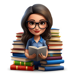 Emoji of a librarian organizing books Generative AI