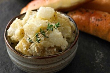 4K Image: Close-up of Mashed Potatoes with Chunky Pieces