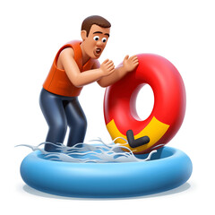 Emoji of a lifeguard rescuing a swimmer Generative AI