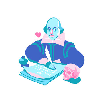 recommend clip art: Portrait of William Shakespeare, famous English playwright