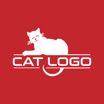 cat pet store logo design vector
