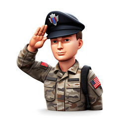 Emoji of a soldier saluting the flag Generative AI