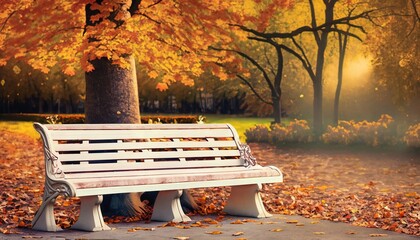 autumn atmosphere in the park suitable as background or banner
