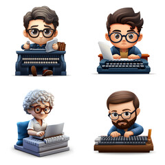 Emoji of a writer typing a novel Generative AI